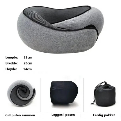 Vitera Nakkepute - Reisepute med Memory Foam (Grå)