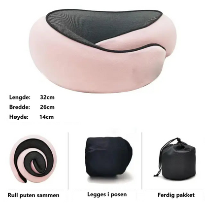 Vitera Nakkepute - Reisepute med Memory Foam (Rosa)