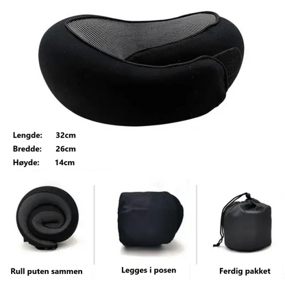Vitera Nakkepute - Reisepute med Memory Foam (Sort)