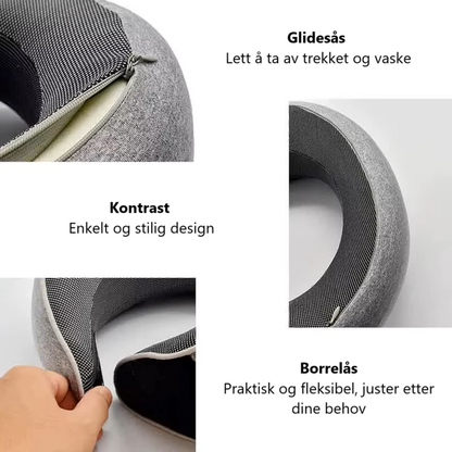 Vitera Nakkepute - Reisepute med Memory Foam (Grå)
