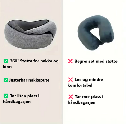 Vitera Nakkepute - Reisepute med Memory Foam (Grå)